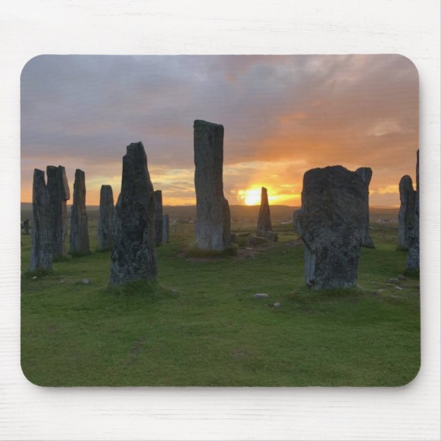 Tapis De Souris Pierres debout de Callanish au lever de soleil - (Devant)