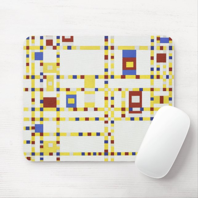 Tapis De Souris Piet Mondrian Broadway Boogie Woogie Art Abstrait (Avec souris)