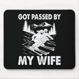 Tapis De Souris Piétiné par ma femme Drôle de mari qui fait du ski
