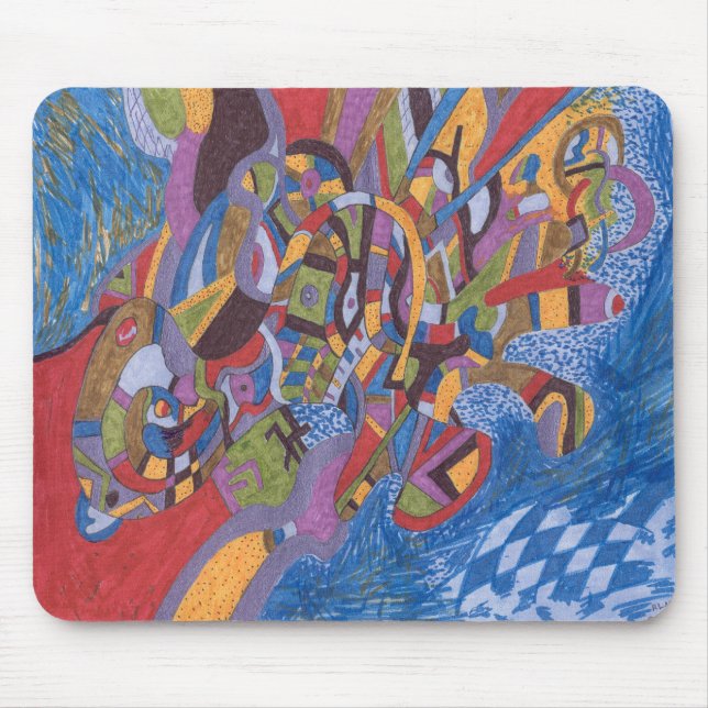 Tapis De Souris Pieuvre spatiale, abstraite (Devant)