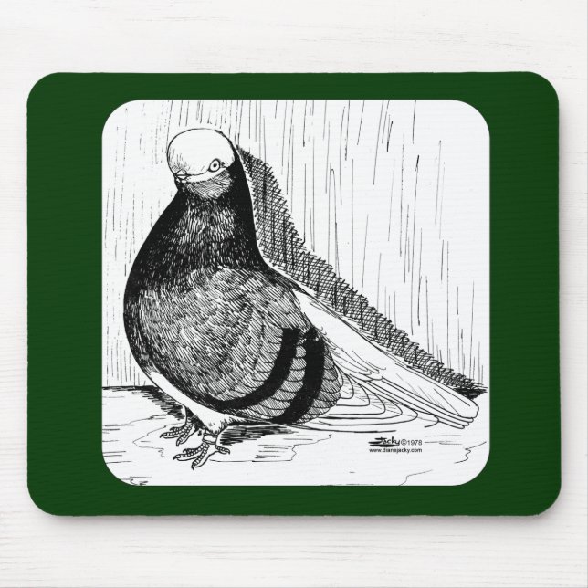 Tapis De Souris Pigeon Bald Anglais à face courte 1978 (Devant)