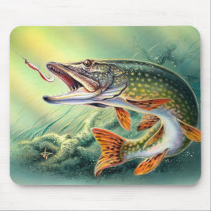 TAPIS DE SOURIS PIKE PÊCHANT MOUSEPAD