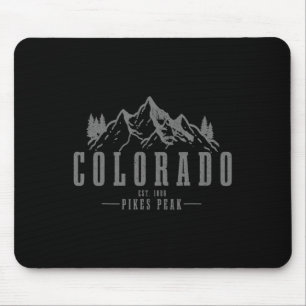 Tapis De Souris Pikes Peak Colorado Établ. 1806 Montagnes Vintage