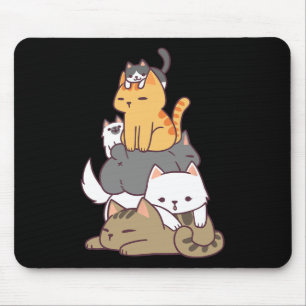 Tapis De Souris Pile De Chats Kitty Drôle Mignonne Amoureux des ch