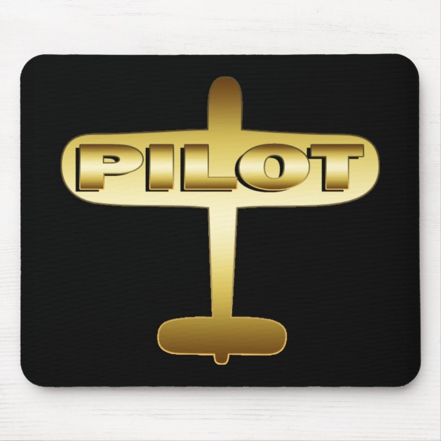 TAPIS DE SOURIS PILOTE D'AVION D'OR (Devant)