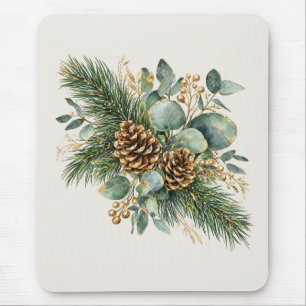 Tapis De Souris Pin et Eucalyptus en Croissant d'Hiver