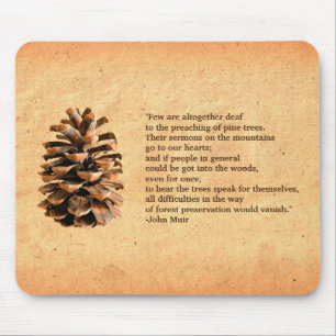 Tapis De Souris Pine Cone Et John Muir Citation