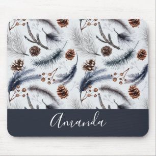 Tapis De Souris Pine Cones & Pine Needles Aquarelles Motif