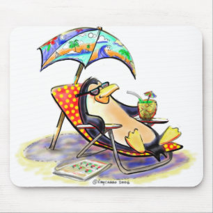 Tapis De Souris pingouin de plage