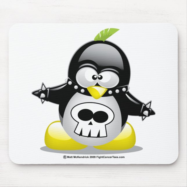 Tapis De Souris Pingouin de rocker punk (Devant)
