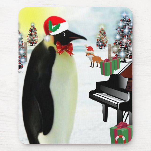 Tapis De Souris Pingouin Mousepad de Noël (Devant)