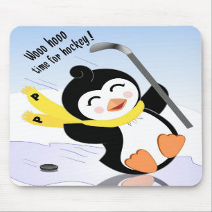 Tapis De Souris Pingouin Mousepad d'hockey