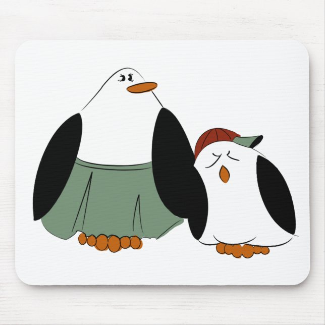 Tapis De Souris Pingouins en caricature mignons (Devant)