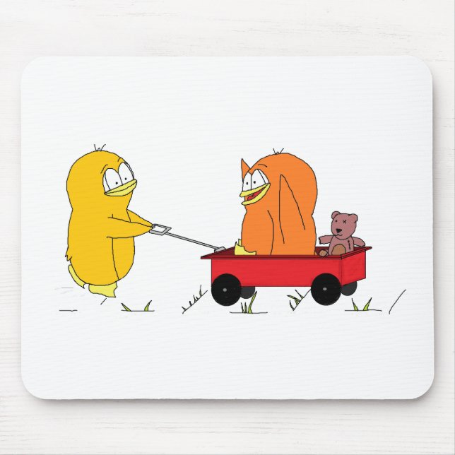 Tapis De Souris Pingouins jouant dans un chariot (Devant)