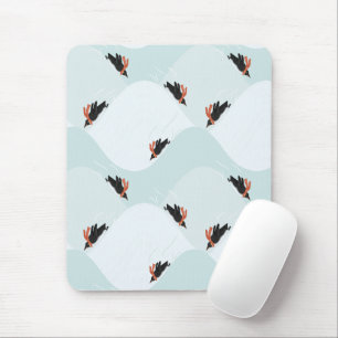 Tapis De Souris Pingouins joueurs glissement sur Motif de neige