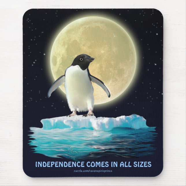 Tapis De Souris PINGUIN ET LUNE Fun Motivationnel Mousepad (Devant)