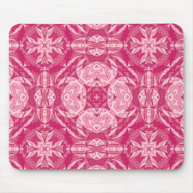 Tapis De Souris Pink Abstrait doux Motif Mandala (Devant)