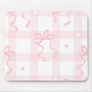 Tapis De Souris Pink and White Coquette Themed Mouse Pad