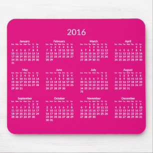Tapis De Souris Pink Annuel 2016 Calendrier Pads de souris