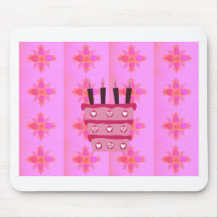 Tapis De Souris Pink Bird Cake Art Imprimer