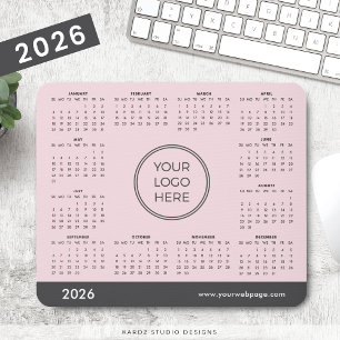 Tapis De Souris Pink Business Logo 2026 Calendrier Souris Pad