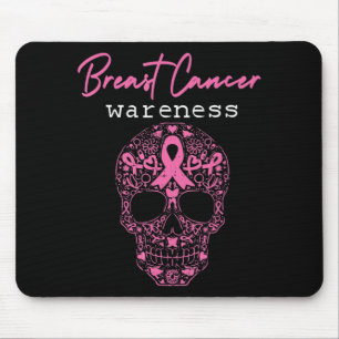 Tapis De Souris Pink Butterfly Skull Breast Cancer Awareness Bonjo