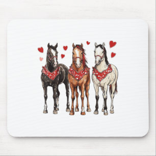 Tapis De Souris Pink Cowgirl Western Valentine Horse Amour Pour Le