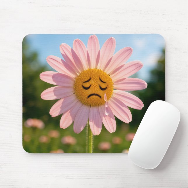 Tapis De Souris Pink Daisy with Teardrops (Avec souris)
