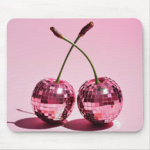 Pink Disco Ball Cherries rose Rouge Girls Pad