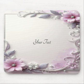 Tapis De Souris Pink Floral Frame Mousepad
