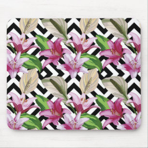 Tapis De Souris Pink Floral Lily Mouse pad