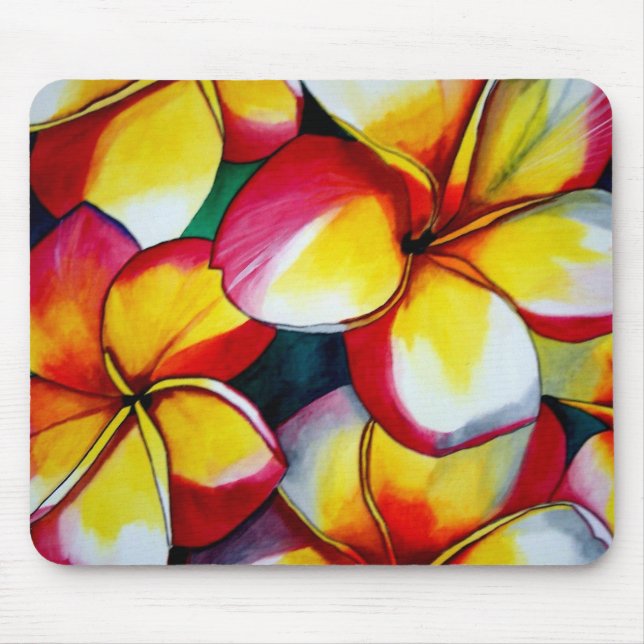 Tapis De Souris Pink Frangipani flower by Sacha Grossel Art (Devant)