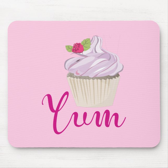 Tapis De Souris Pink Frosted Cupcake Yum! (Devant)