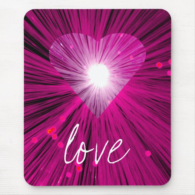 Tapis De Souris Pink Heart 'Love' mousepad (Devant)