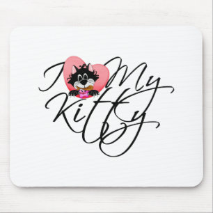 Tapis De Souris Pink I Love My Kitty Tshirts et cadeaux