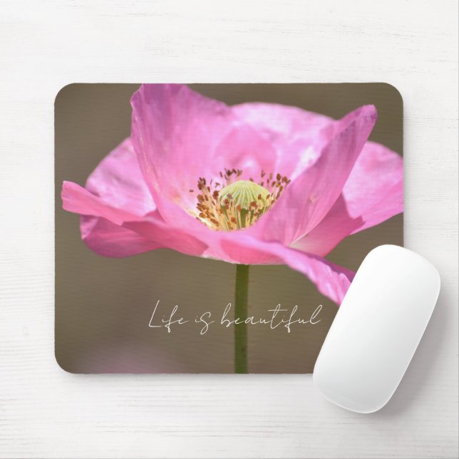 Tapis De Souris Pink Iceland Poppy Flower (photography by me) (Avec souris)