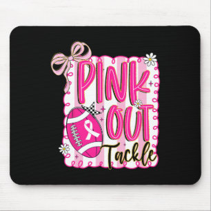 Tapis De Souris Pink Out Tackll Coquette Cancer du sein Awar
