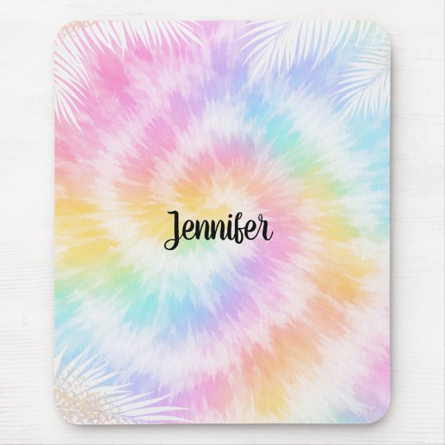 Tapis De Souris Pink Pastel Tie Dye Girly Chic                     (Devant)