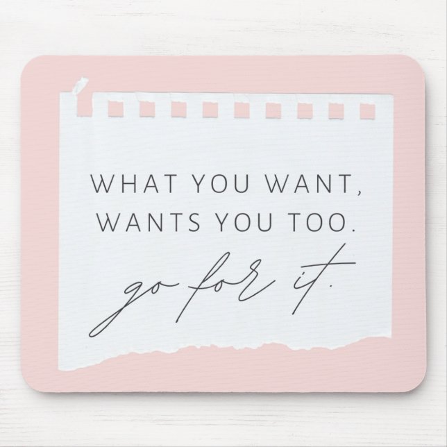 Tapis De Souris Pink Positive Affirmation Souris Pad (Devant)