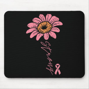 Tapis De Souris Pink Ribbon Tournesol Strong Cancer du sein