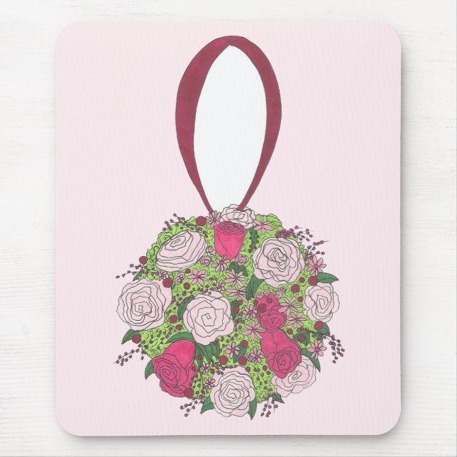 Tapis De Souris Pink Rose Flower Bridal Bouquet Wedding Shower (Devant)