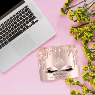 Tapis De Souris Pink Rose Maquillage Artiste Sparkly Diamond Lotos