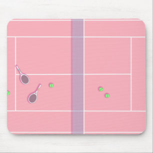 Tapis De Souris Pink Tennis Court Preppy Joueur de tennis moderne