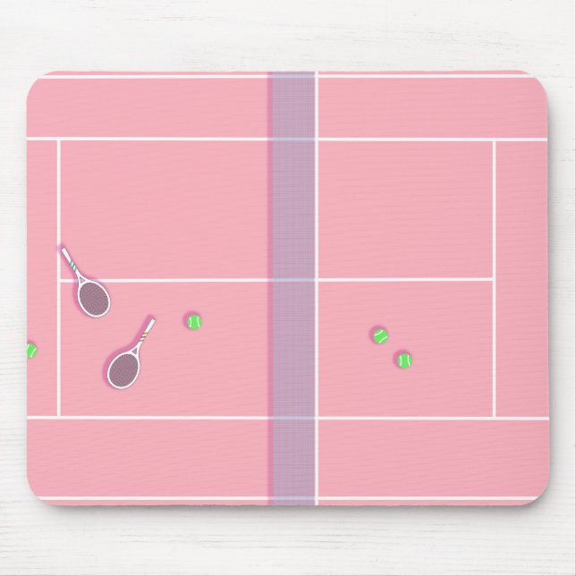 Tapis De Souris Pink Tennis Court Preppy Joueur de tennis moderne (Devant)