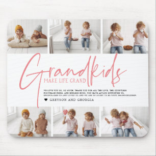 Tapis De Souris Pink Text   Grandkids Make Life Grand Photo