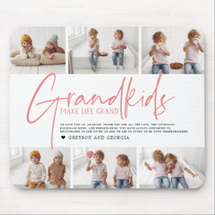 Tapis De Souris Pink Text | Grandkids Make Life Grand Photo