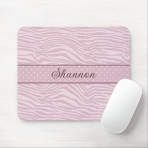 Tapis De Souris Pink Zebra Print & Polka Dots Mouse Pad