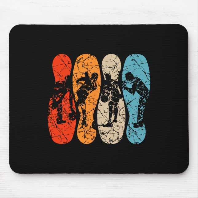 Tapis De Souris Pins de Bowling Silhouette Hommes Femmes Bowling V (Devant)