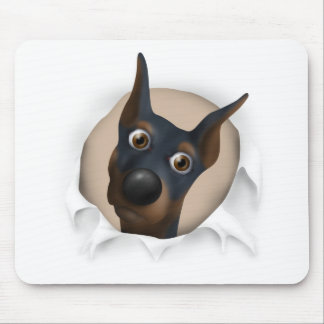 Tapis De Souris Pinscher de dobermann (noir et Tan) éclatant