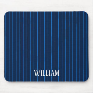 Tapis De Souris Pinstripes bleu marine personnalisées